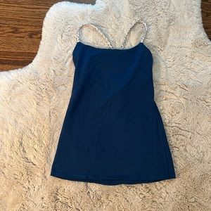 Lululemon cross back tank! Size 6, fun straps and teal blue